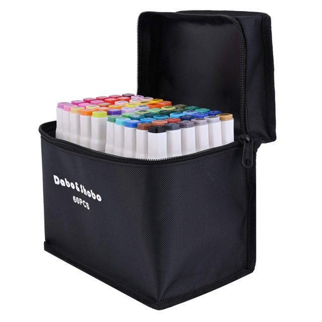 Dabo&Shobo 60 Colores Marcadores De Alcohol Marcadores De Dibujo Marcadores Artísticos De Doble Punta Marcador Para Colorear Fino Y Cincel Para Niños Que Dibujan Colorear Para Adultos