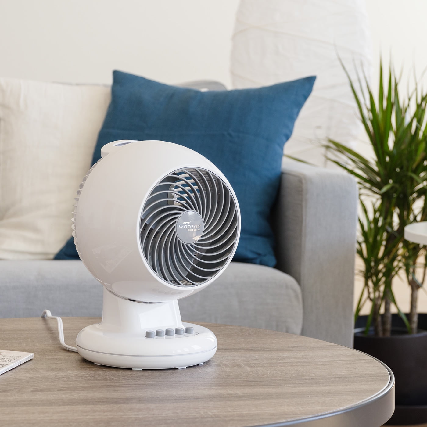 IRIS WOOZOO Oscillating Fan with Timer, 3 Speed Settings, White