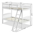 thumbnail image 3 of Gymax White Wood Hardwood Twin Bunk Beds Convertible into 2 Individual Kid Bed Ladder, 3 of 6