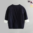 thumbnail image 4 of Scyoekwg Newborn Infants Toddler Baby Boys Girls Warm Sweaters Winter Fleece Thickened Sweaters Casual Round Neck Long Sleeve Solid Color Sweaters Pullover (Navy,18 Months), 4 of 6
