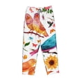 thumbnail image 4 of Fotbe Flowers Birds And Butterflies Women's Pajama Pants,Sleepwear Pants,Pj Bottoms Drawstring And Pockets-Small, 4 of 9