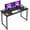 Black, variant on | 47 Inch Computer Desk | White Gold | Office Desk with Metal Frame, Adjustable Feet | Water-Resistant, Scratchproof Surface | Sturdy Writing Table for Home Office or Study | Pack of 1