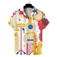 thumbnail image 4 of Camisetas hawaianas con estampado 3D de árboles tropicales, camisetas casuales de manga corta de verano para mujer, ropa 2024, blusas con botones de solapa para uso diario para hombre, 4 of 5