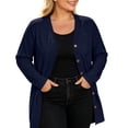 thumbnail image 6 of SAWOBUUN Lightweight Cardigan for Women Soft Button Down Long Sleeve Casual Open Front Tunic Jacket with Pockets, 6 of 9
