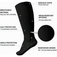 thumbnail image 5 of Wide Calf Compression Socks for Women & Men Circulation 20-30mmHg Plus Size Knee High Support Stockings for Medical | Circulation | Nurses | Running | Travel,Black 2XL, 5 of 8