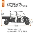 thumbnail image 3 of Classic Accessories QuadGear Deluxe UTV Storage Cover, Fits Crew Cab UTVs up to 150"L x 66"W x 75"H, XX-Large, Black/Grey, 3 of 11