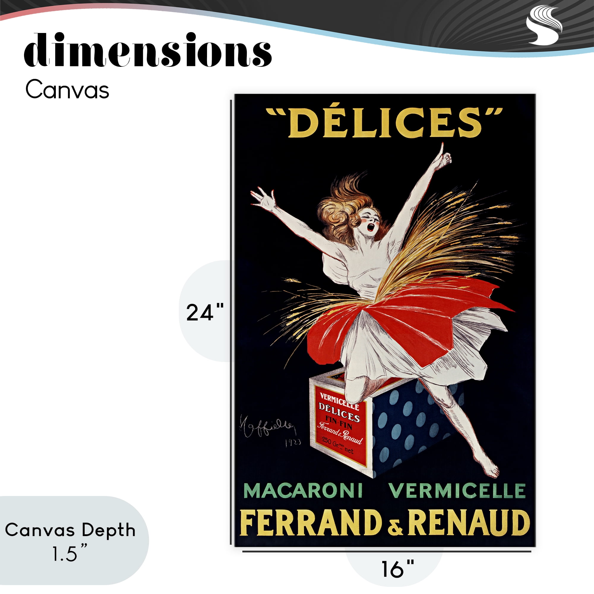 Stupell Industries Vintage Dancer Food Advertisement Canvas Wall Art, design by Leonetto Cappiello