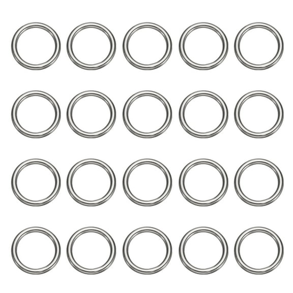 Uxcell 20pcs O Ring Buckles 1" Dia 0.16" Thickness Stainless Steel Polished Round Ring Buckles Multi-Purpose Buckle Loop Ring for Hardware Bags Belts Craft DIY Accessories, Silver