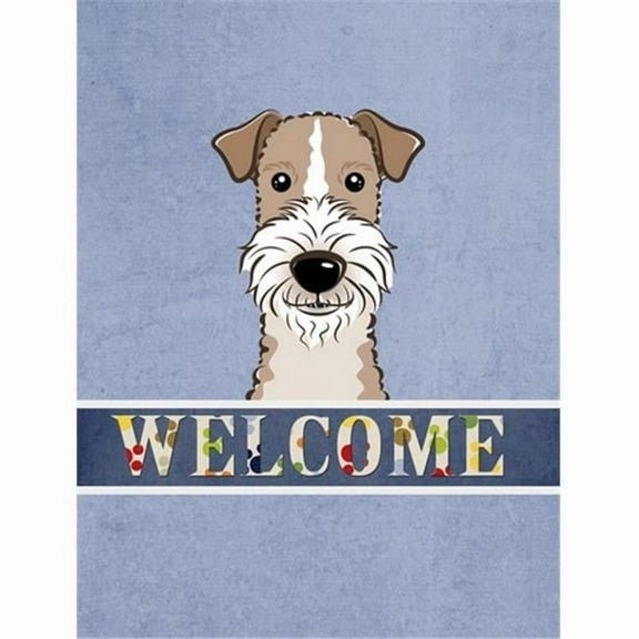 Caroline's Treasures BB1433CHF Wire Haired Fox Terrier Welcome Flag Canvas House Size , Large, multicolor