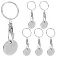 thumbnail image 1 of 6 llaveros de acero inoxidable para supermercado, con forma de moneda, para carrito de la compra, con llavero, herramienta para hacer la compra, 1 of 8