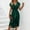 Green, variant on Summer Dresses Green V-Neck Mid-Length Pleated Solid Short Sleeve Asymmetrical High-Low Dress