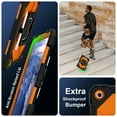 thumbnail image 3 of SaniMore Case for Samsung Galaxy Tab A9 Plus 12.4" 2023 SM-X810/X816/X818, Shockproof Shoulder Strap 360° Rotating Handle Bracket Pencil Holder Tri-layer Hybird Anti-drop Kids Shell, Black+Orange, 3 of 9