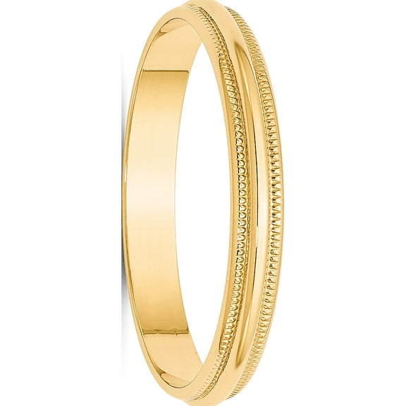USA - 14k Yellow Gold 3mm LTW Milgrain Half Round Band Size 4