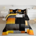 thumbnail image 2 of Feelyou Geometric Anstract Bedding Comforter Set for Adult, Grey Orange Square Twin Comforter Sets, Modern Fashion Reversible Bedding Set, Microfiber Bedroom Decor, 2 Pieces, 2 of 8