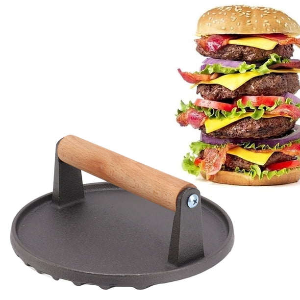 Presse à hamburger Heavy Duty avec poignée résistante à la chaleur – Presse à gril en