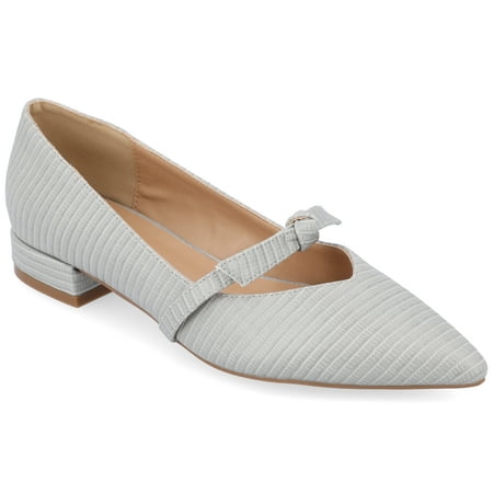 

Journee Collection Womens Cait Textured Material Slip On Mary Jane Flats