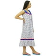 thumbnail image 3 of Bimba Mid Calf Nightwear Cotton Sleepwear Sleeveless Nursing Night Gown Dress, 3 of 7