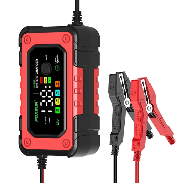 Riwcyla Car Battery Smart Battery with Function Large Colorful Display Multiple Protection100,240V for 12V Car SUV RV Motorcycle Truck