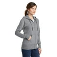 thumbnail image 4 of Port & Company Ladies Core Fleece Full Zip Hooded Sweatshirt-2XL (Athletic Heather), 4 of 6