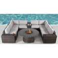 thumbnail image 3 of Living Source International 12-Piece Wicker Sectional Set w/Cushions - Espresso, 3 of 5