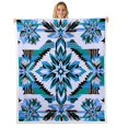 thumbnail image 1 of Erosebridal Western Aztec Fleece Blanket Navy Blue Sherpa Throw 60x80, Tribal Decor, 1 of 6