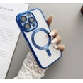thumbnail image 2 of Phone Case for Iphone 14 15 plus pro max Electroplated magnetic absorption transparency phone case, 2 of 3