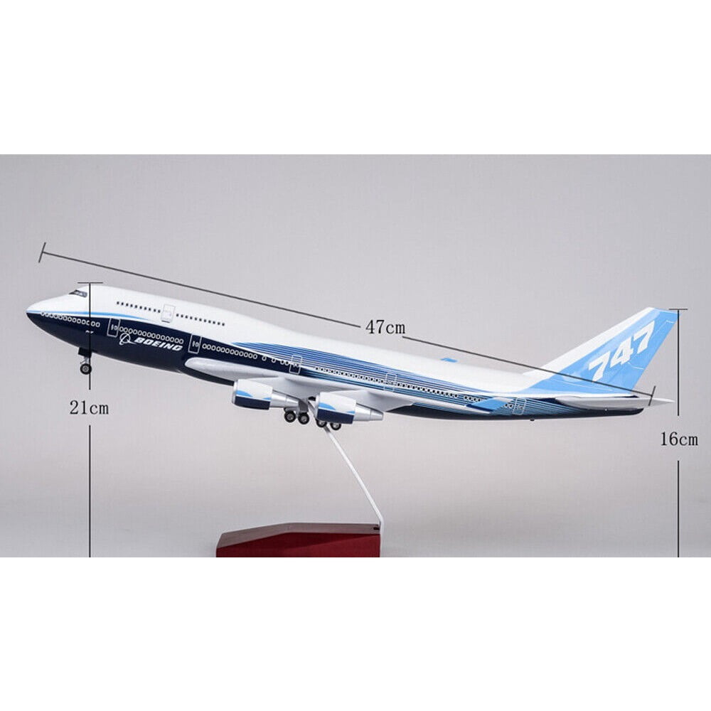 Cocobaby Airplane Aircraft 1/150 B747 Boeing 747-400 Plane Model Replica Resin LED Lights