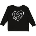 thumbnail image 3 of Inktastic I Love My Big Sis in White Chalk Heart Boys or Girls Long Sleeve Toddler T-Shirt, 3 of 5