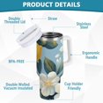 thumbnail image 2 of Yayeee 40oz Stainless Steel Tumbler with Straw and Handle Double-Wall Insulated Travel Water Bottle, Lemon Pattern, 2 of 8