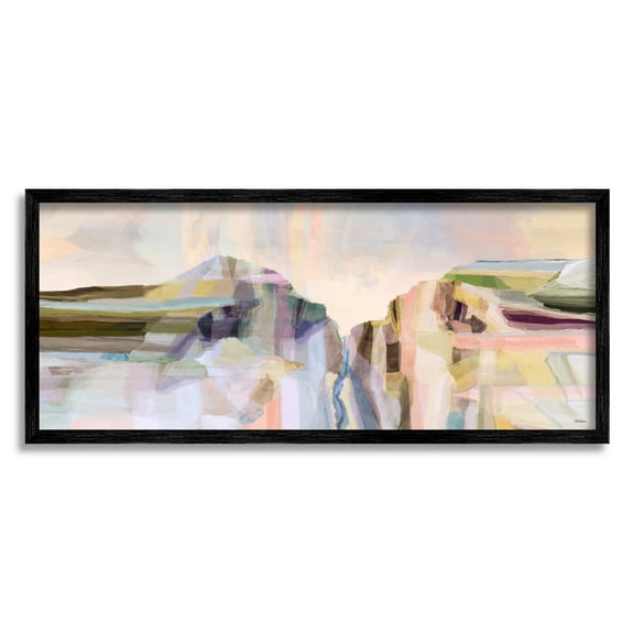 Stupell Hilltop Abstraction Pastel Peaks Abstract Painting Black Framed Art Print Wall Art