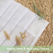 OVZME Troy White Crushed Sheer Curtains 84 inches Long 2 Panels, Light Filtering Privacy Solid Texture Curtains with Rod Pocket Soft Breathable Window Treatments for Bedroom Living Room, 42Wx84L