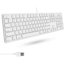 Macally Ultra-Slim USB Wired Keyboard with Numeric Keypad  (White)
