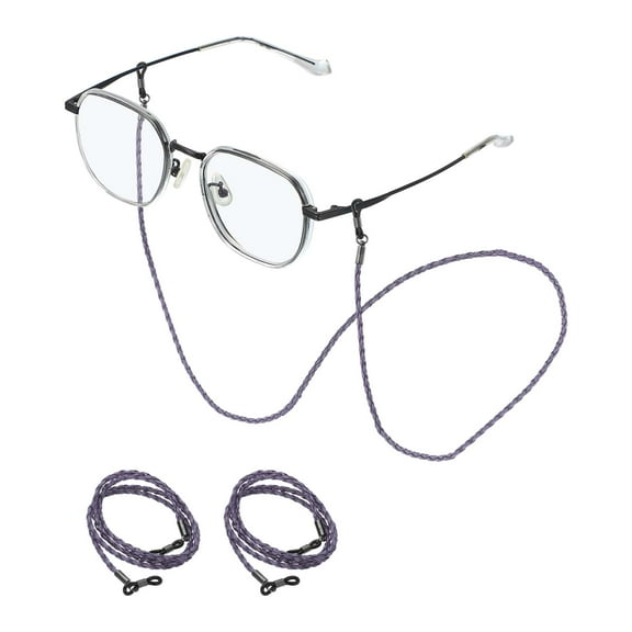 Uxcell 3 Pcs Leather Eyeglass Strap, Eyeglass Chain for Women and Men, Elegant Sunglasses Lanyards Holder Anti-lost Glass String Eye Glass Holders Around Neck, Purple