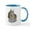 White/Blue Inside, variant on CafePress - Rabbit 61 Mugs - 11 oz Ceramic Mug - Novelty Coffee Tea Cup