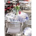 thumbnail image 5 of Outdoor Tablecloth with Umbrella Hole for Patio/Picnic/Party/Camping, Purple Coastal Waterproof Table Cloth Round Cover Washable, Summer Beach Nautical Coral Starfish (Dia 54"), 5 of 9