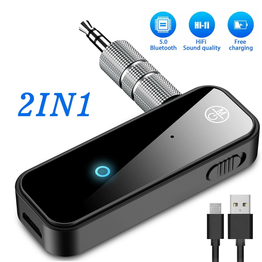Bluetooth 5.0 Transmitter and Receiver 2 in 1 Wireless Adapter, Aux