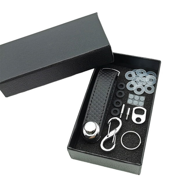 Bewildely Porta llaves Tamaño compacto Organizador de llaves Diseño simple Regalo del día del padre Llavero multifuncional Fibra de carbono 2 Type3 NO3 Bewildely HA060515-11