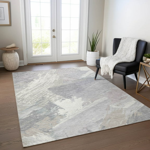 Addison Rugs Chantille Indoor/Outdoor Transitional Modern Putty Washable Rectangle Rug, 8' x 10'