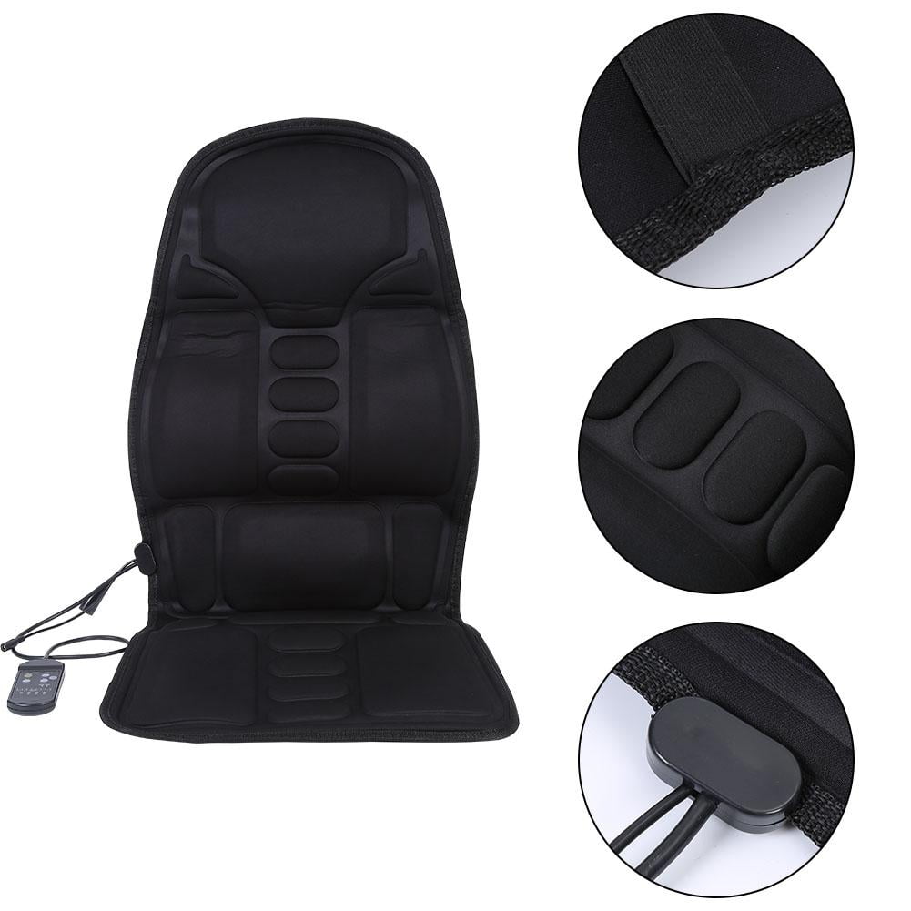 Black Heated Car Back Massage Seat Topper Pad Cushion For Car&Home Office Chair 