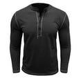 thumbnail image 2 of RXIRUCGD Blouse à Manches Longues Col Rond pour Hommes, Noir, Taille : L, 2 of 5