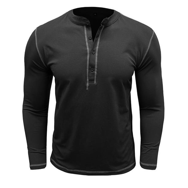Blusas y camisas de manga larga con cuello redondo para hombre, blusa informal de moda con bloques de color, manga larga, cuello redondo, blusa de poliéster, algodón y poliéster.