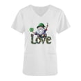 thumbnail image 4 of lcziwo St Patricks Day Scrub Tops for Women 2025 Fashion Irish Shamrock Medical Scrub Tops V Neck Short Sleeve Nursing Uniform Vacation Outfits White XXL Clearance, 4 of 7