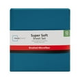 thumbnail image 4 of (2 pack) Mainstays Super Soft Brushed Microfiber Bed Sheet Set, Queen, Dark Teal, 4 Piece, 4 of 13