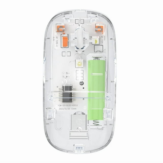 Ratón Inalámbrico Transparente de 2,4 G, Recargable por USB, con Bluetooth, Ergonómico, para Juegos, para PC, Portátil, Escritorio, Modo Dual, Silencioso