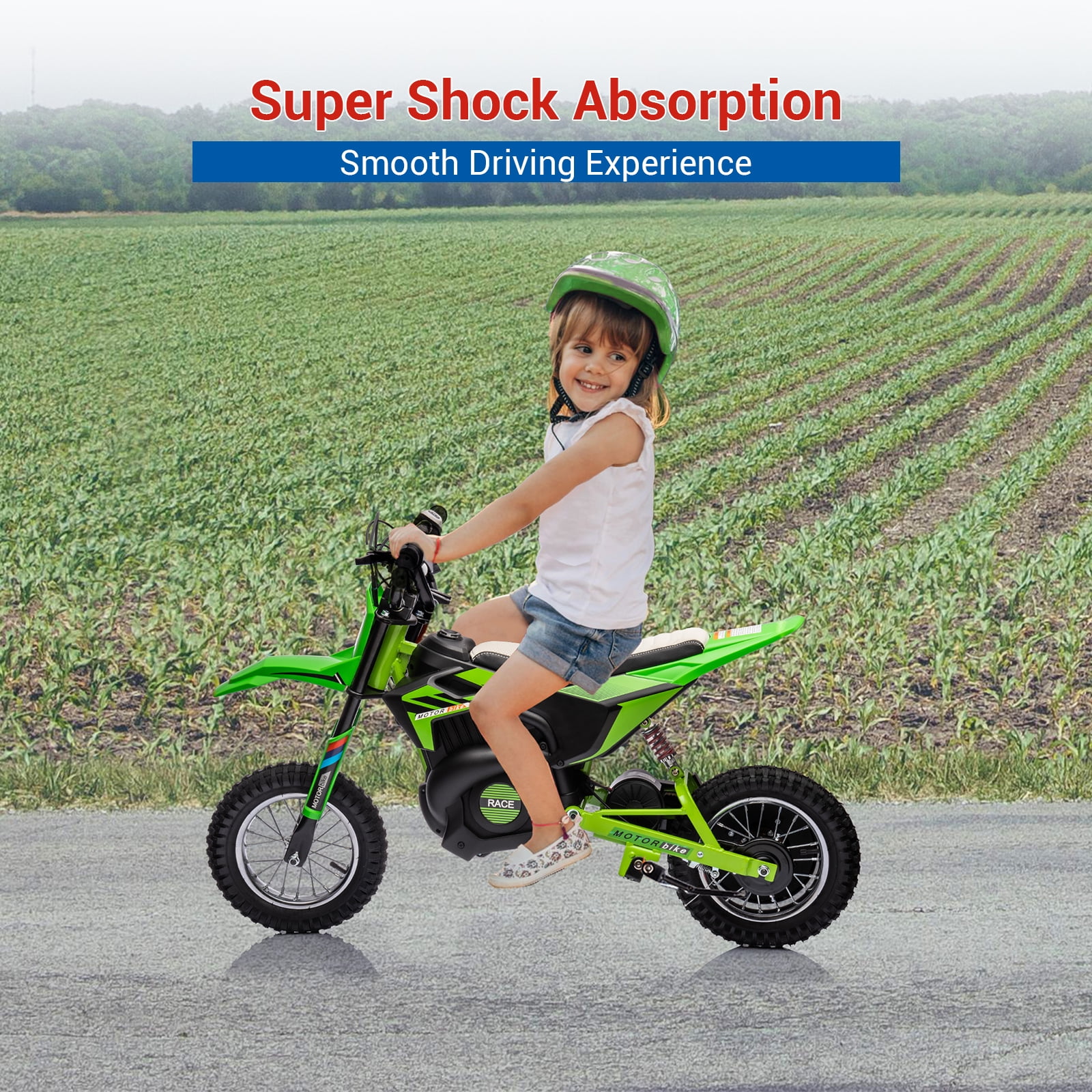 24V 250W Electric Dirt Bike for Kids, 3 Speed Modes Teen Electric Motorcycle Up to 20.6 MPH& 19 Miles Long-Range, Dual Suspension & Disc Brake, 16" Sturdy Tire