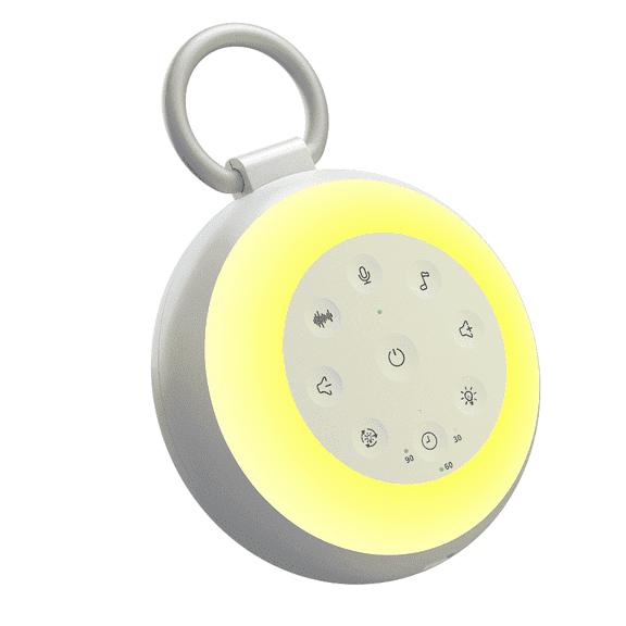 KYFIU White Noise Machine, Portable Sleep Machine for Baby Adult with 24 Soothing Sounds, Sound Machine with 7 Night Light Colors,Recording,Bluetooth,Timer Function, White