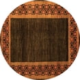 thumbnail image 1 of Ahgly Company Indoor Round Abstract Orange Modern Area Rugs, 3' Round, 1 of 4