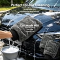thumbnail image 7 of TTJ Dual-Sided Twist Cloth Car Wash Mitt with Chenille Strands, Polyester Duster Glove for Auto Cleaning, 7 of 7