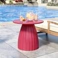 thumbnail image 7 of Round Metal Outdoor Patio Side Table, Steel Accent End Table for Garden Yard Balcony Deck, 7 of 7