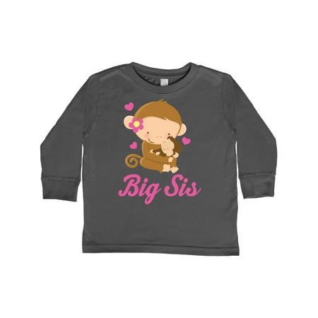 

Inktastic Big Sis Monkeys Gift Toddler Toddler Girl Long Sleeve T-Shirt